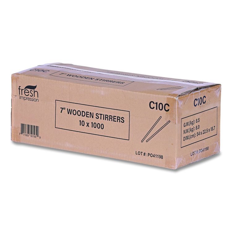 Wooden Stir Sticks, 7", 1,000/Pack, 10 Packs/Carton