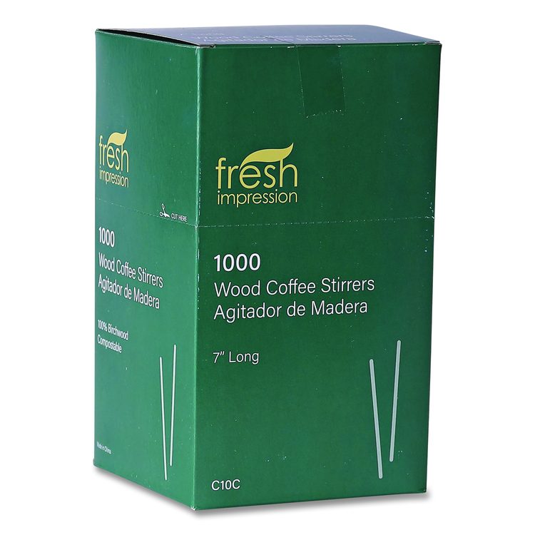 Wooden Stir Sticks, 7", 1,000/Pack, 10 Packs/Carton