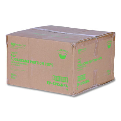 Vanguard Renewable and Compostable Sugarcane Portion Cups, 4 oz, White, 1,000/Carton