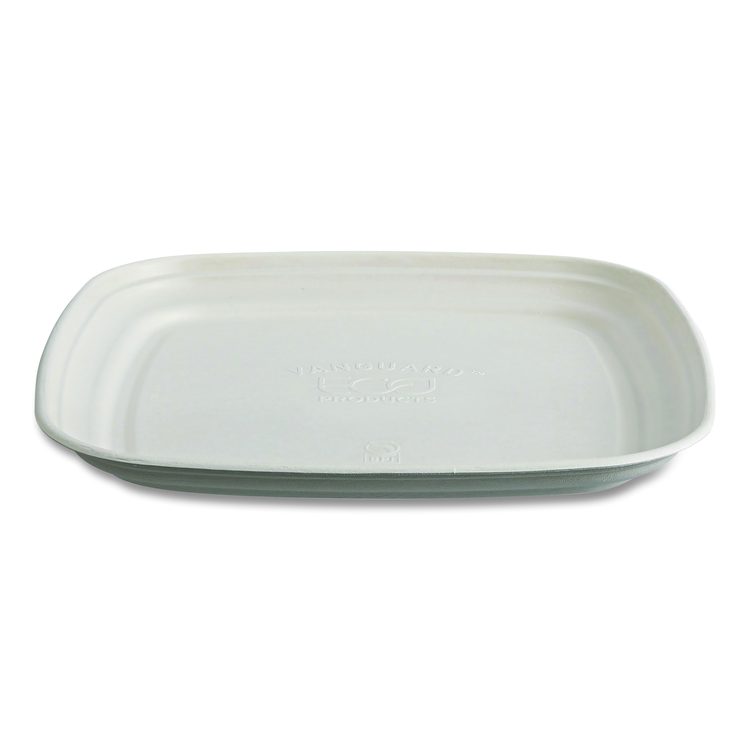 Regalia Renewable Sugarcane Tray, 9.06 x 14.37, White, Sugarcane, 100/Carton