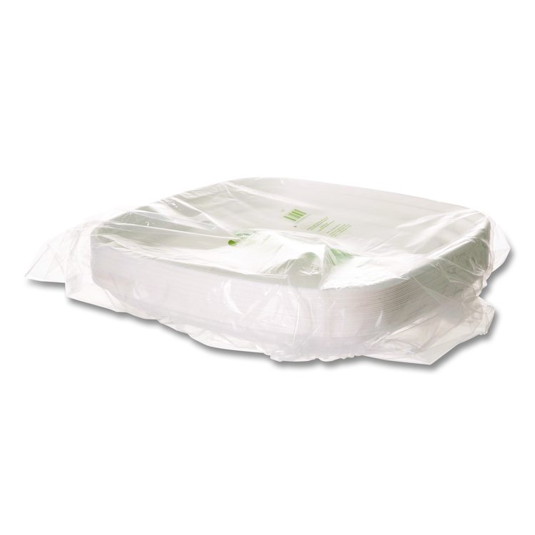 Regalia Renewable Sugarcane Tray, 9.06 x 14.37, White, Sugarcane, 100/Carton