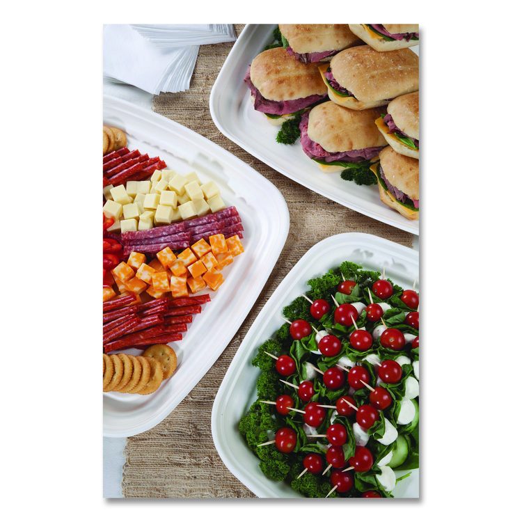 Regalia Renewable Sugarcane Tray, 9.06 x 14.37, White, Sugarcane, 100/Carton