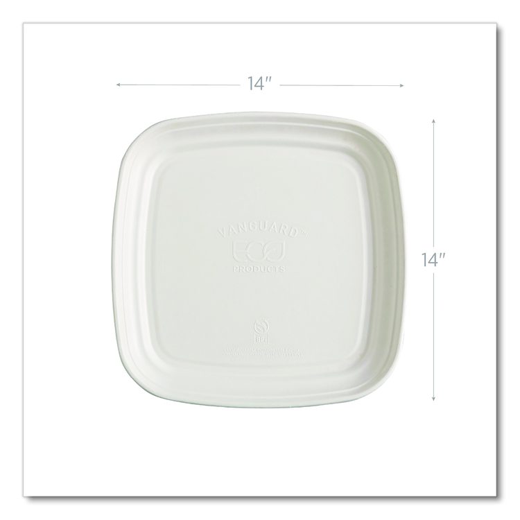 Regalia Renewable Sugarcane Tray, 9.06 x 14.37, White, Sugarcane, 100/Carton