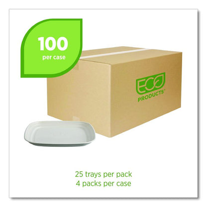 Regalia Renewable Sugarcane Tray, 9.06 x 14.37, White, Sugarcane, 100/Carton