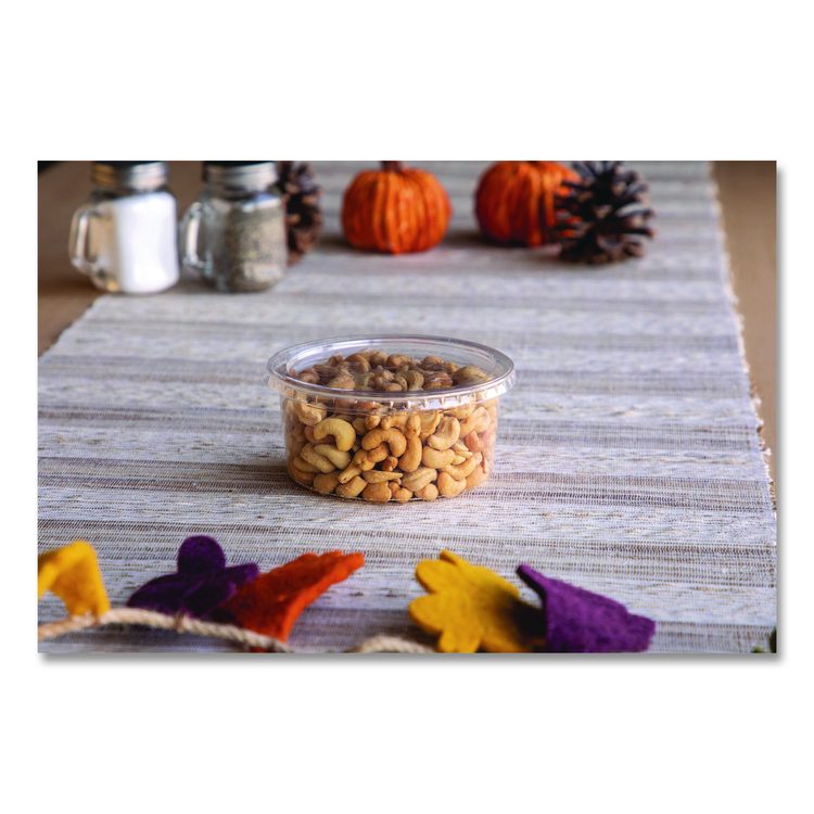 Round Deli Containers, 12 oz, 4.63" Diameter x 2.13" h, Clear, Plastic, 500/Carton