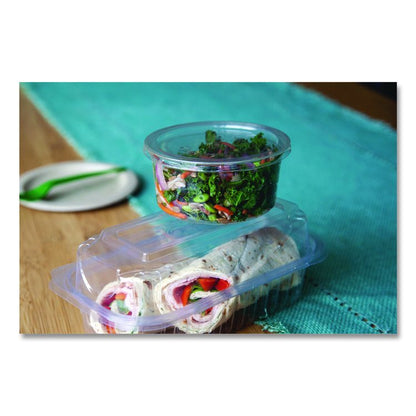 Round Deli Containers, 12 oz, 4.63" Diameter x 2.13" h, Clear, Plastic, 500/Carton