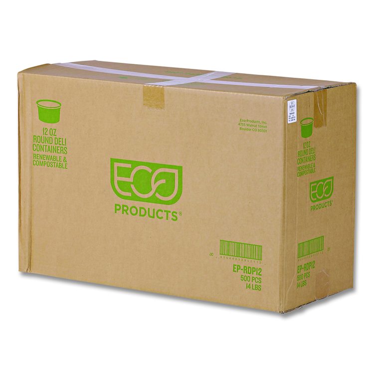Round Deli Containers, 12 oz, 4.63" Diameter x 2.13" h, Clear, Plastic, 500/Carton