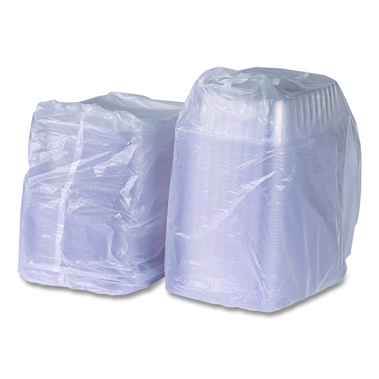 Renewable and Compostable Rectangular Deli Containers, 48 oz, 8 x 6 x 2, Clear, Plastic, 50/Pack, 4 Packs/Carton
