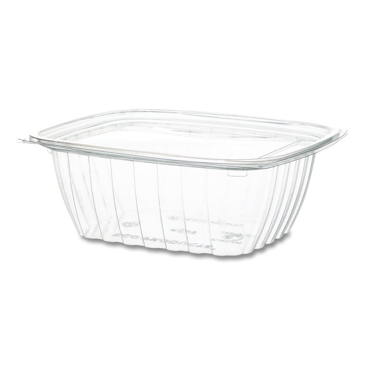 Renewable and Compostable Rectangular Deli Containers, 32 oz, 7.5 x 6.5 x 3, Clear, Plastic, 50/Pack, 4 Packs/Carton
