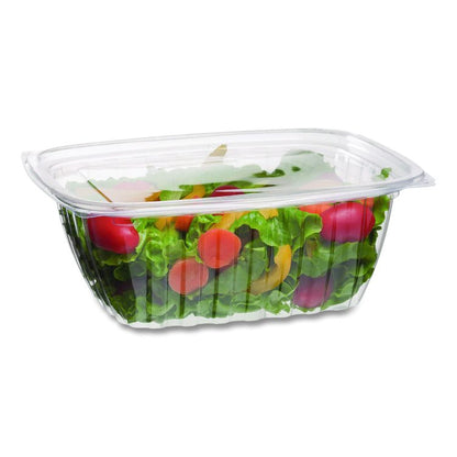 Renewable and Compostable Rectangular Deli Containers, 32 oz, 7.5 x 6.5 x 3, Clear, Plastic, 50/Pack, 4 Packs/Carton
