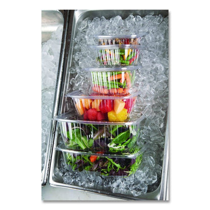 Renewable and Compostable Rectangular Deli Containers, 32 oz, 7.5 x 6.5 x 3, Clear, Plastic, 50/Pack, 4 Packs/Carton