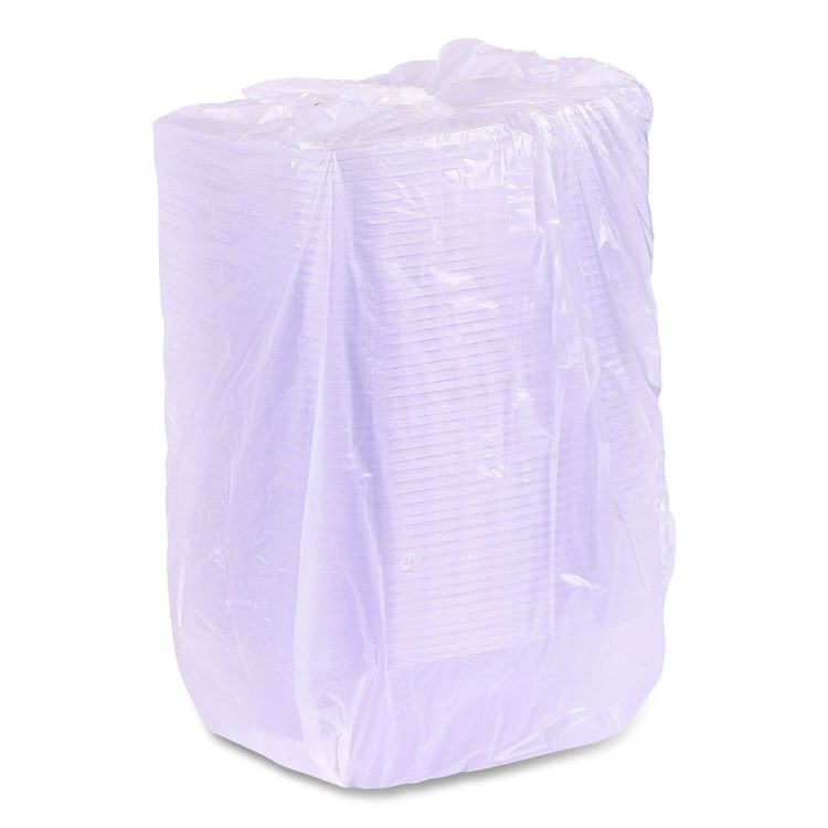 Renewable and Compostable Rectangular Deli Containers, 32 oz, 7.5 x 6.5 x 3, Clear, Plastic, 50/Pack, 4 Packs/Carton