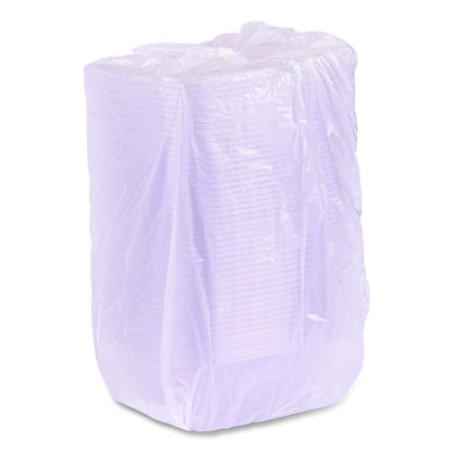 Renewable and Compostable Rectangular Deli Containers, 32 oz, 7.5 x 6.5 x 3, Clear, Plastic, 50/Pack, 4 Packs/Carton