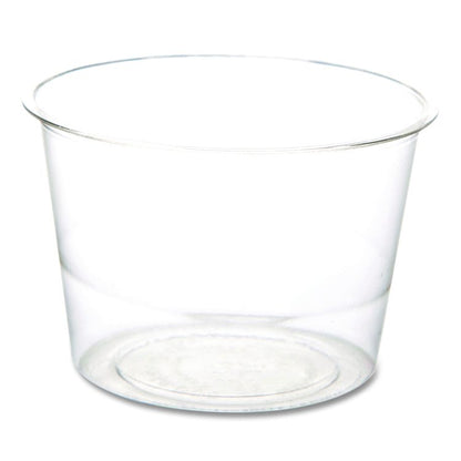Renewable and Compostable Portion Cups, 4 oz, Plastic, Clear, 100/Pack, 20 Packs/Carton