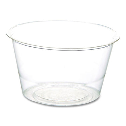 Renewable and Compostable Portion Cups, 3 oz, Plastic, Clear, 100/Pack, 20 Packs/Carton