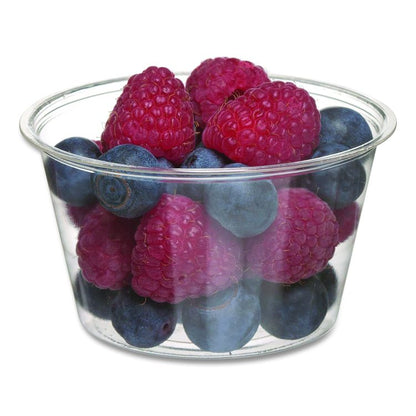 Renewable and Compostable Portion Cups, 3 oz, Plastic, Clear, 100/Pack, 20 Packs/Carton