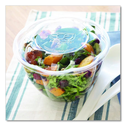 Renewable and Compostable Lids, Fits 24, 32 and 48 oz Salad Bowls, Clear, Plastic, 300/Carton