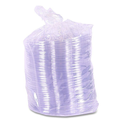 Renewable and Compostable Lids, Fits 24, 32 and 48 oz Salad Bowls, Clear, Plastic, 300/Carton