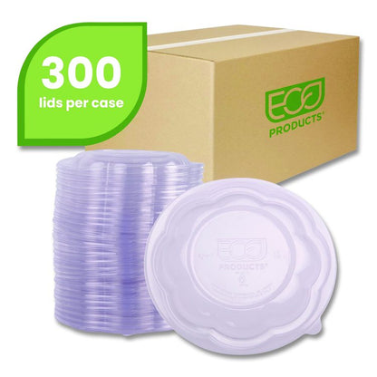 Renewable and Compostable Lids, Fits 24, 32 and 48 oz Salad Bowls, Clear, Plastic, 300/Carton