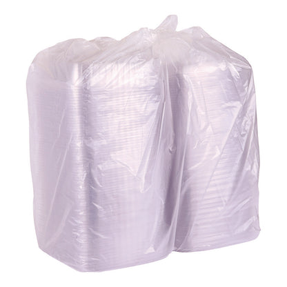 Renewable and Compostable Clear Clamshell Hinged Food Containers, 8 x 8 x 3, Plastic, 80/Pack, 2 Packs/Carton