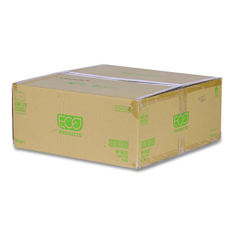 GreenStripe Cold Cup Dome Lids, With Hole, Fits 9 oz to 24 oz Cold Cups, Plastic, Clear, 100/Pack, 10 Packs/Carton