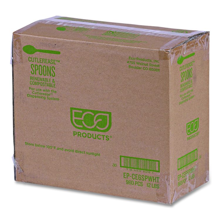 Cutlery for Cutlerease Dispensing System, Spoon, Plastic, White, 960/Carton