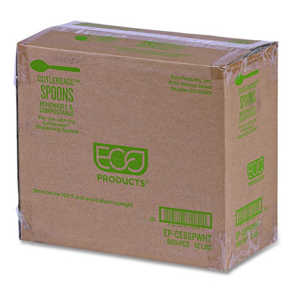 Cutlery for Cutlerease Dispensing System, Spoon, Plastic, White, 960/Carton