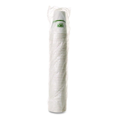 GreenStripe Renewable and Compostable Hot Cups, 16 oz, Paper, White/Green, 50/Pack, 20 Packs/Carton