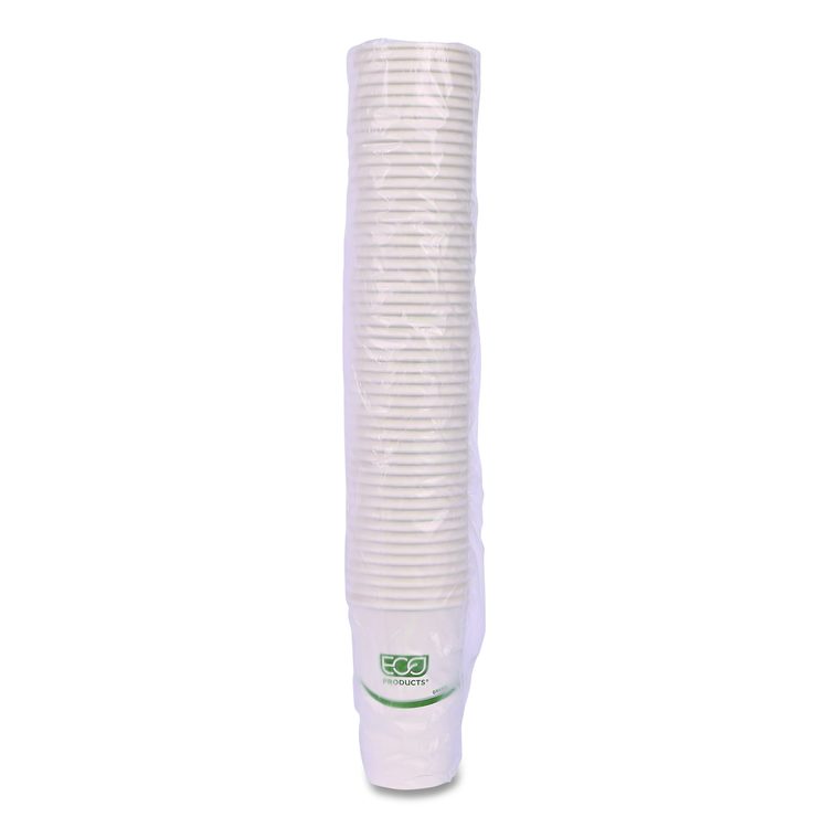 GreenStripe Renewable and Compostable Hot Cups, 16 oz, Paper, White/Green, 50/Pack, 20 Packs/Carton