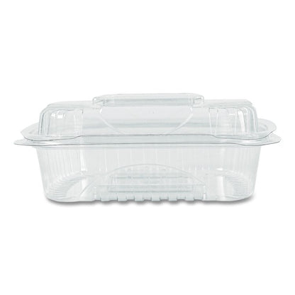 Renewable and Compostable Clear Clamshell Hinged Food Containers, 8 x 8 x 3, Plastic, 80/Pack, 2 Packs/Carton