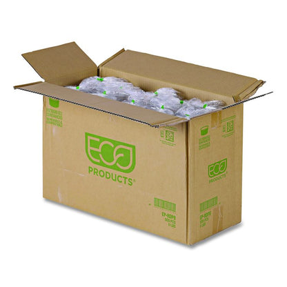 Renewable and Compostable Round Deli Containers, 8 oz, Clear, Plastic, 50/Pack, 10 Packs/Carton
