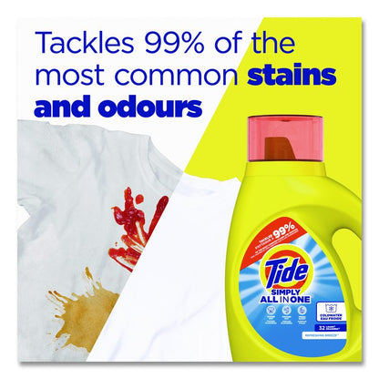 Simply Clean and Fresh Laundry Detergent, HE Compatible, Refreshing Breeze Scent, 64 Loads, 84 oz Bottle, 4/Carton