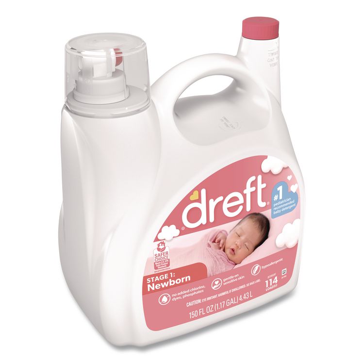Ultra Laundry Detergent, Baby Powder Scent, 150 oz Bottle, 4/Carton