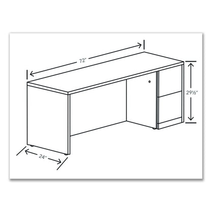 10500 Series Full-Height Right Pedestal Credenza, 72w x 24d x 29.5h, Mahogany