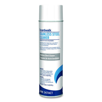 Stainless Steel Cleaner and Polish, Water-in-Oil Based, 18 oz Aerosol Spray, 12/Carton
