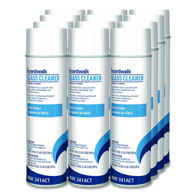 Heavy-Duty Glass Cleaner, Sweet Scent, 19 oz Aerosol Spray, 12/Carton