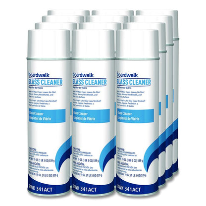 Heavy-Duty Glass Cleaner, Sweet Scent, 19 oz Aerosol Spray, 12/Carton