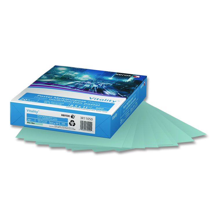 Multipurpose Pastel Colored Paper, 20 lb Bond Weight, 8.5 x 11, Blue, 500/Ream