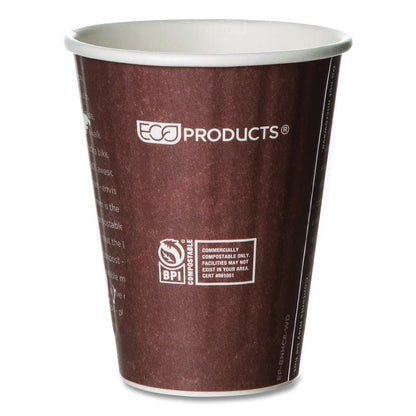 World Art Renewable and Compostable Insulated Hot Cups, 8 oz, Paper, Brown/White, 40/Pack, 20 Packs/Carton