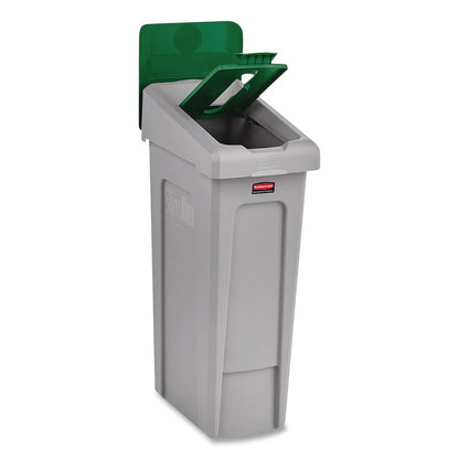 Slim Jim Recycling Station Kit, 1-Stream Paper, 23 gal, Plastic, Green/Gray