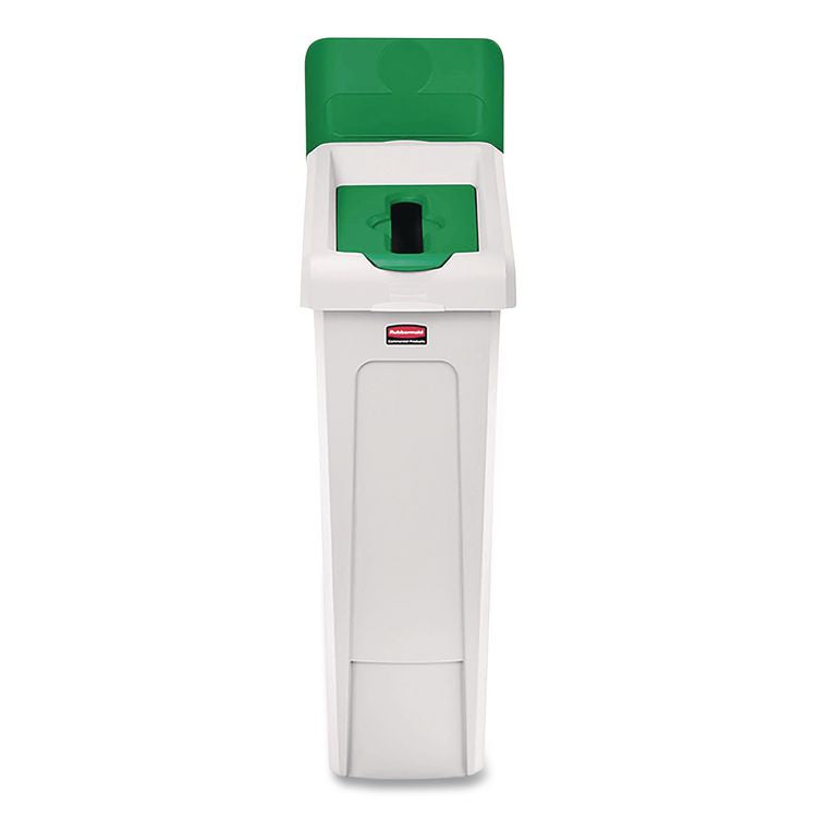 Slim Jim Recycling Station Kit, 1-Stream Paper, 23 gal, Plastic, Green/Gray