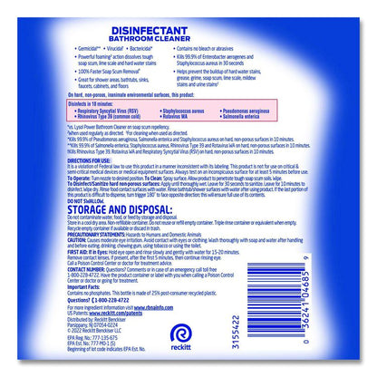 Disinfectant Bathroom Cleaner, Fresh Scent, 32 oz Spray Bottle, 12/Carton