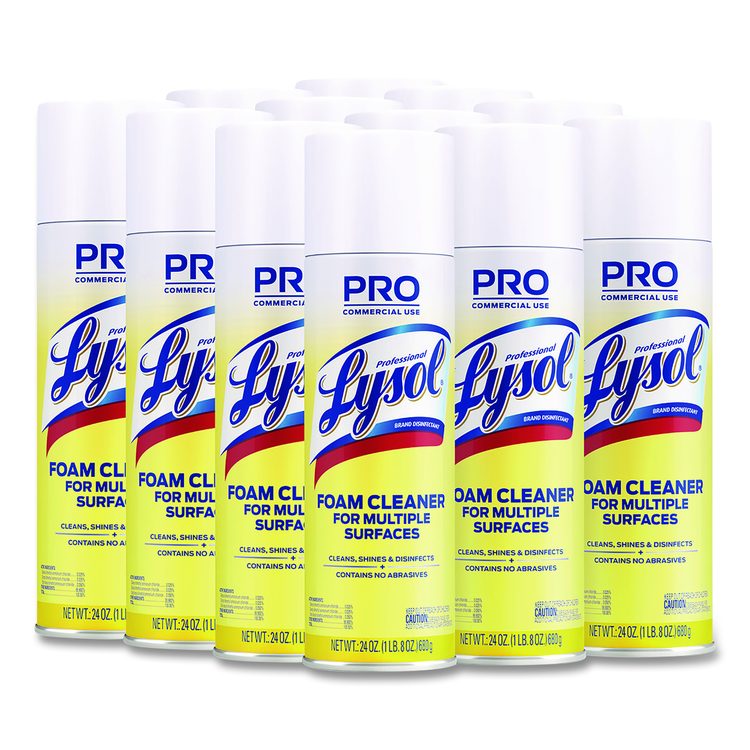 Disinfectant Foam Cleaner, Fresh Scent, 24 oz Aerosol Spray, 12/Carton
