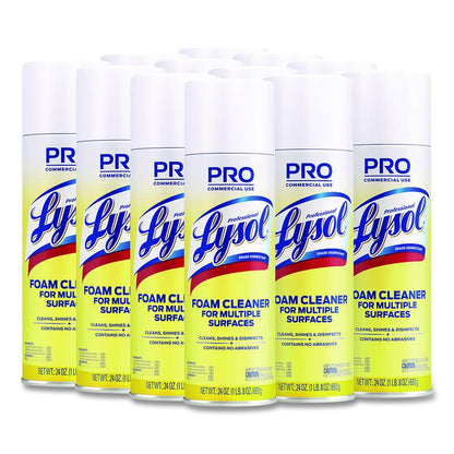 Disinfectant Foam Cleaner, Fresh Scent, 24 oz Aerosol Spray, 12/Carton