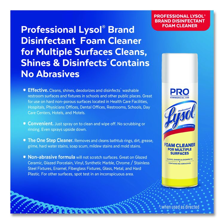 Disinfectant Foam Cleaner, Fresh Scent, 24 oz Aerosol Spray, 12/Carton