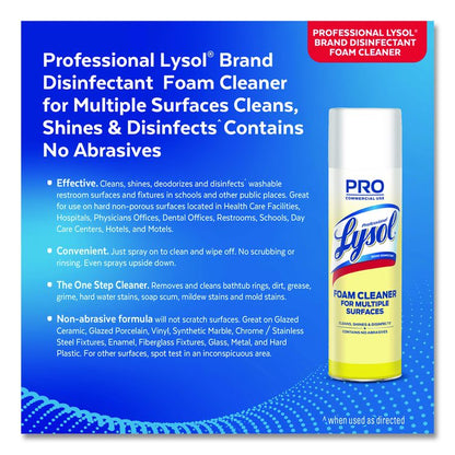 Disinfectant Foam Cleaner, Fresh Scent, 24 oz Aerosol Spray, 12/Carton