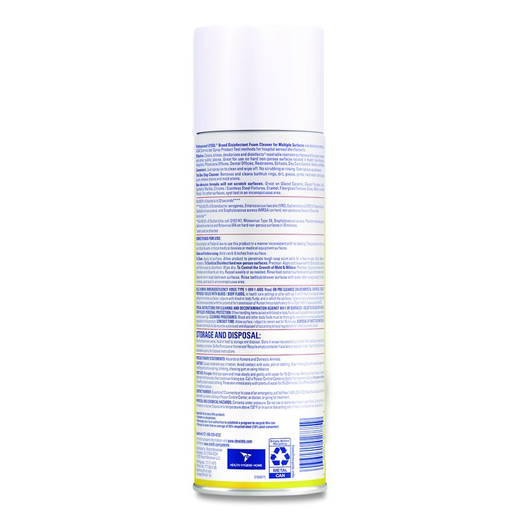 Disinfectant Foam Cleaner, Fresh Scent, 24 oz Aerosol Spray, 12/Carton