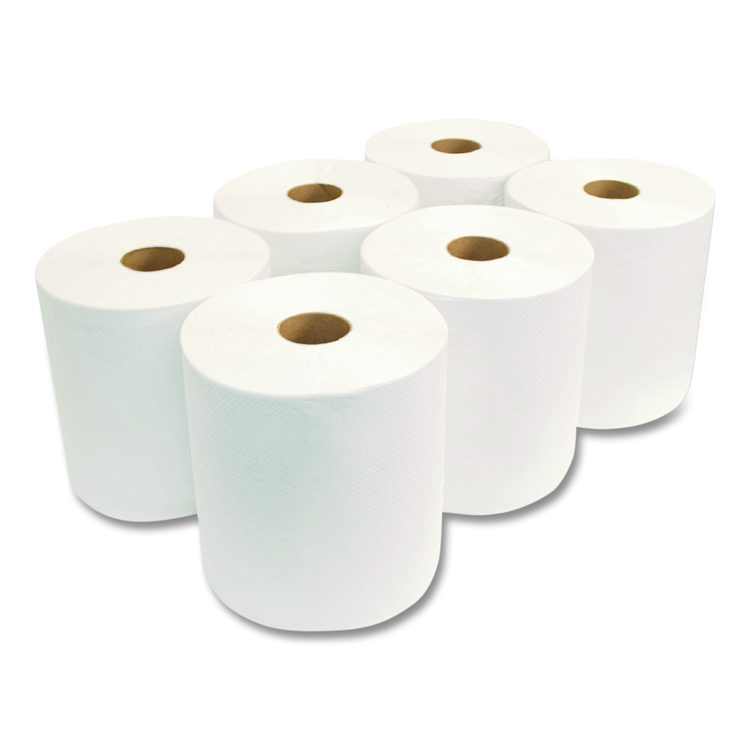 Boardwalk Green Universal Roll Towels, 1-Ply, 8" x 800 ft, Natural White, 6 Rolls/Carton