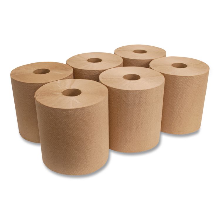 Boardwalk Green Universal Roll Towels, 1-Ply, 8" x 800 ft, Natural, 6 Rolls/Carton