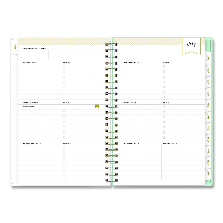 Day Designer "Secret Garden Mint" Academic Year Weekly/Monthly Notes Planner, 8 x 5, 12-Month (July to June): 2025-2026